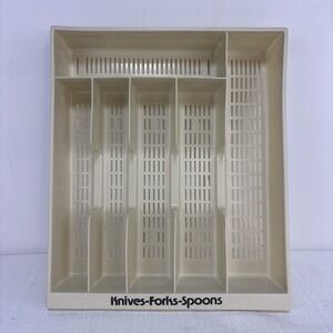 VTG Knives Forks Spoons Flatware Kitchen Drawer Organizer 6 Slot‎ Plastic Tray